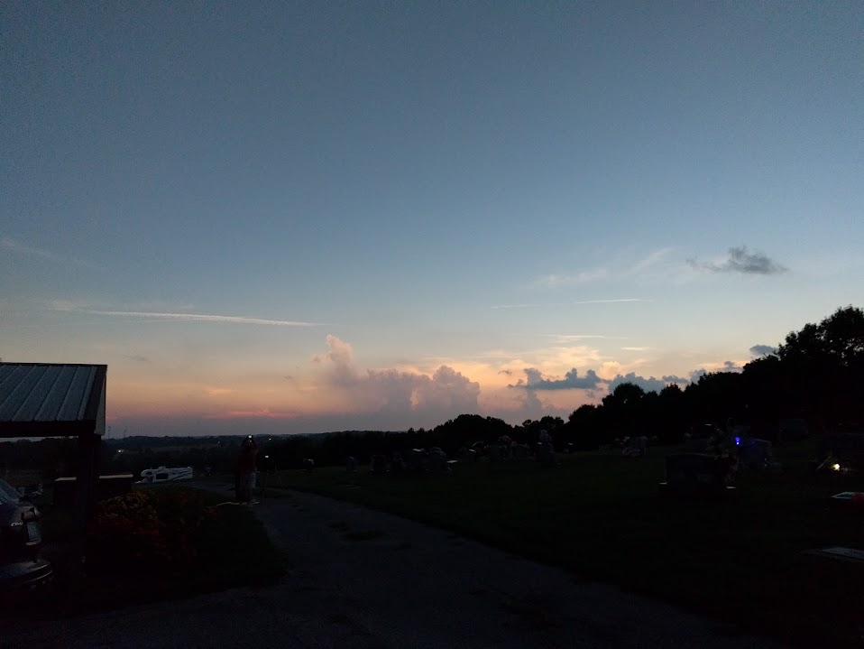 A picture of the sky looking like twilight at dusk