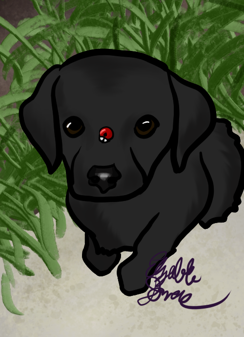 Puppy has been given shading.